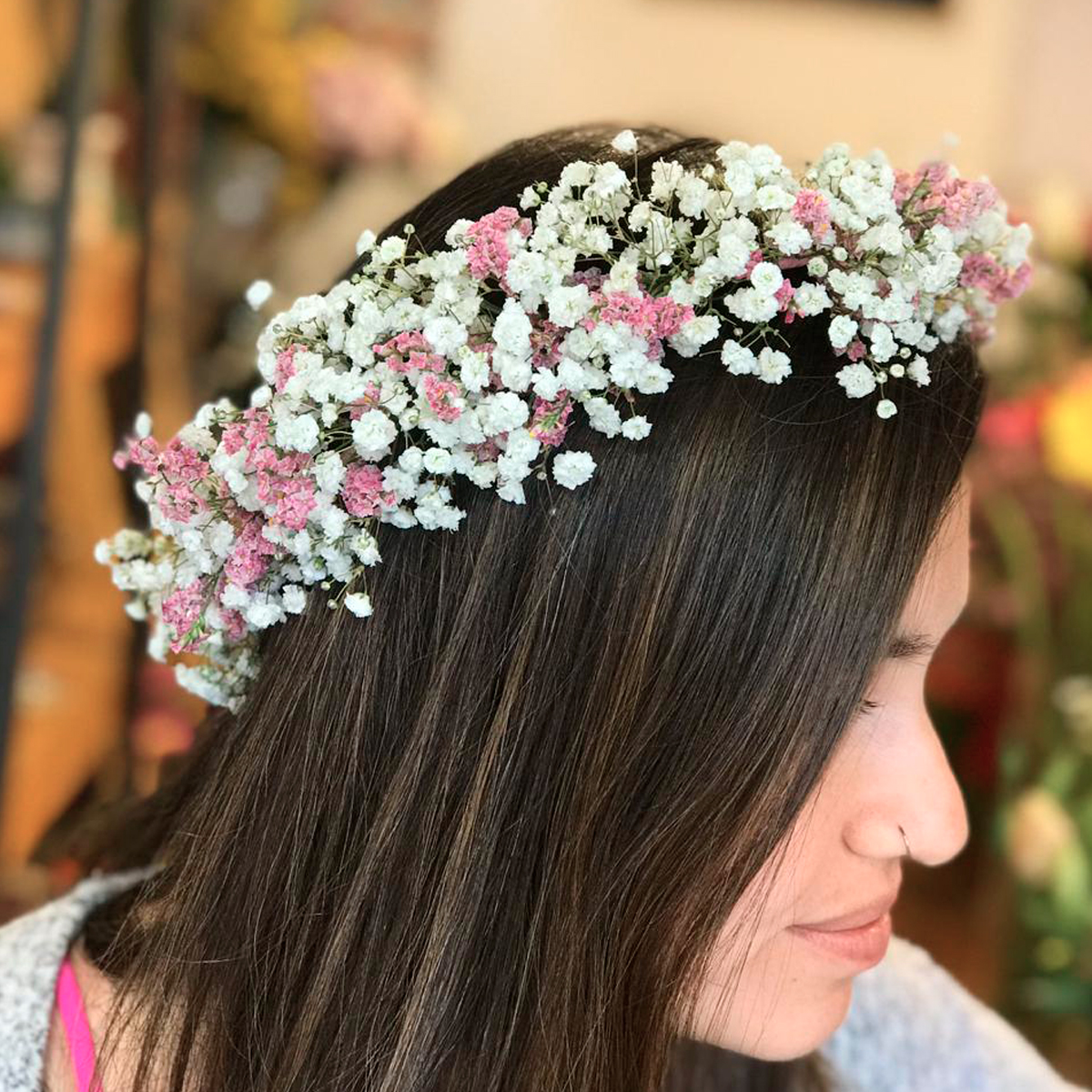 Corona de flores de novia